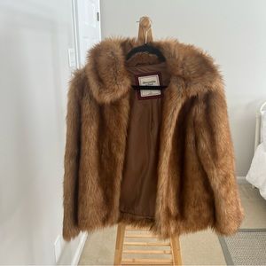 Abercrombie & Fitch Brown Faux Fur Jacket